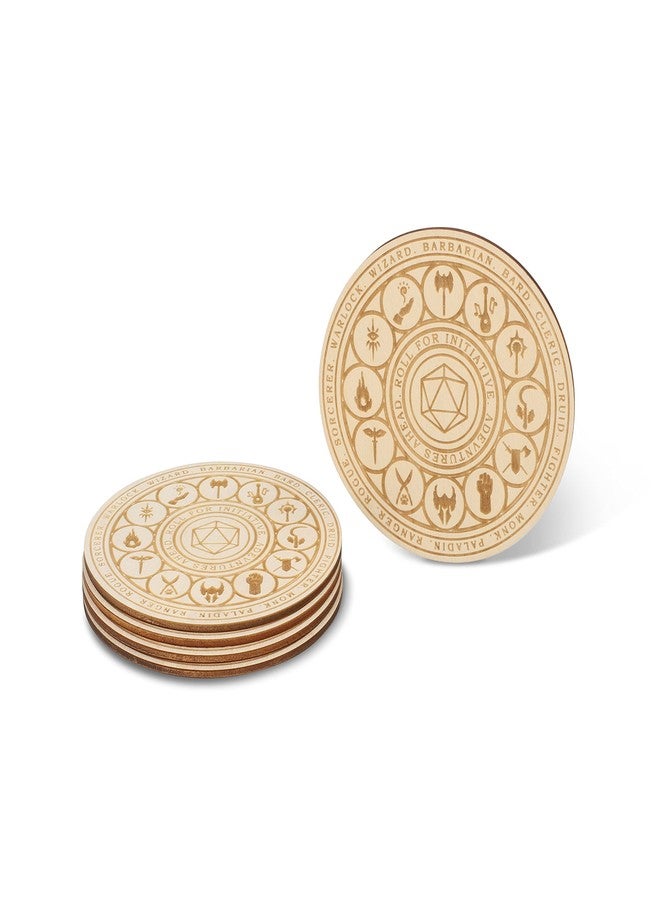 Fourth Level Manufacturing Fourth Level MFG 4" 5pcs DND Coasters Wood Wall Art, Dungeons and Dragon RPG Board Game Artwork for Fantasy Fans, Tabletop Accessory While Gaming - Image 2